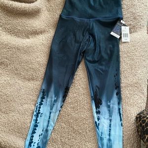 Graphic tie dye midi leggings